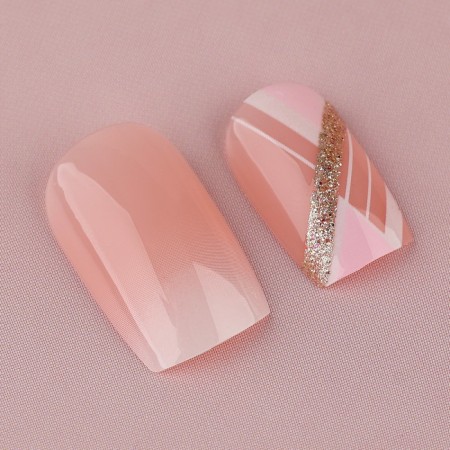 Pavers “Geometry”, 24 pcs, adhesive plates, square shape, pink/golden color-4