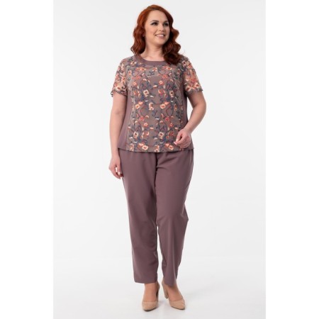 Female suit, size 54, lilac color-6