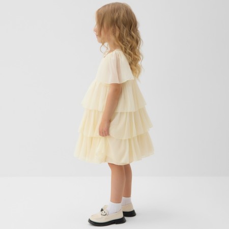 Платье для девочки MINAKU: PartyDress, цвет молочный, рост 122 см-4