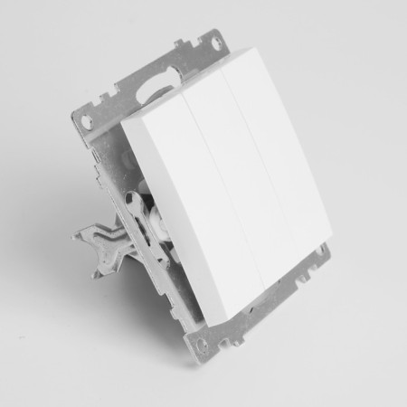 3-clavy switch (mechanism), 250V, 10A, Stekker series Catherine, white GLS10-7108-01-3