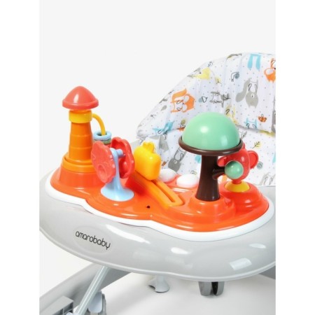 Walks of children's Amarobaby Running Baby, with an electronic game panel, color gray color-17