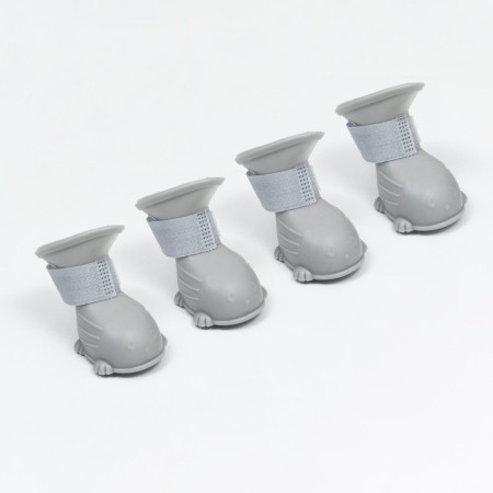 Dog boots, rubber, set 4 pcs, size S, gray