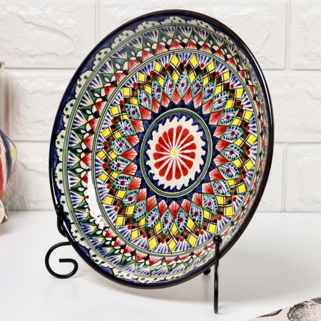 Largan Rishtan ceramics "Patterns", 25 cm, blue-2