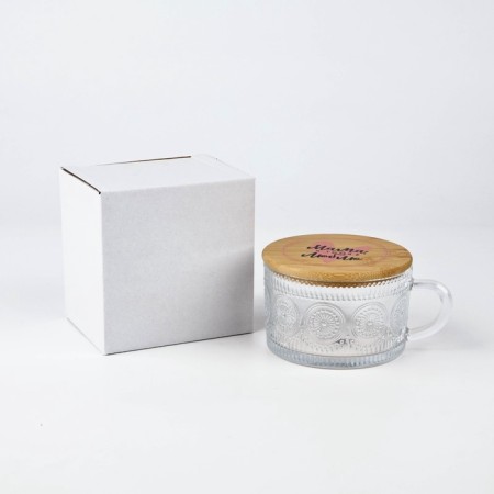 Mug with a lid glassy Mother's Day Dear Mom, 450 ml.-6