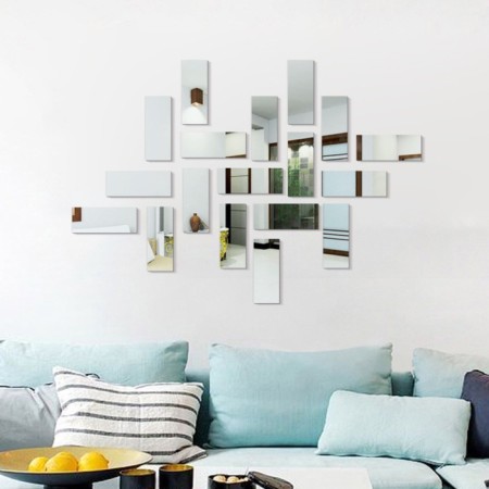 Interior stickers "bricks", mirror, wall decor, set 18 pcs, 15 x 6 cm-6