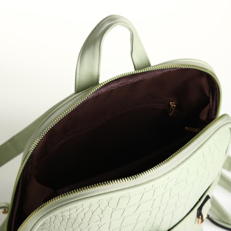City backpack on a zipper, green color-3