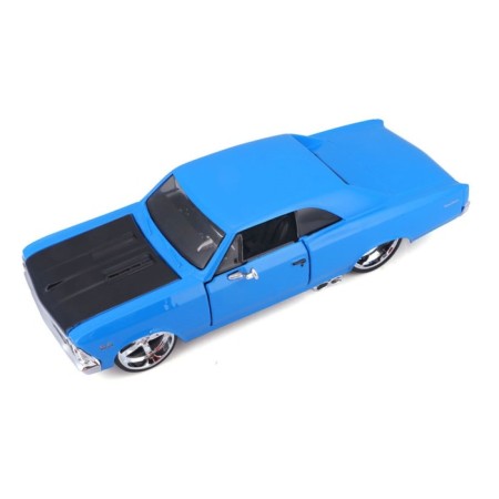 MASTO DIE-CAST 1966 Chevelle SS 396 machine, opening doors, 1:24, blue color-5