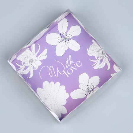 Bearbox, confectionery packaging with PVC lid, with love, 10.5 x 10.5 x 3 cm-2