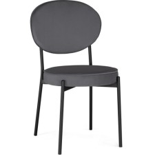 STULL OF A MARAL CARCAS Roys Metal/Velur, Black/Anthracite 45x52x90 cm