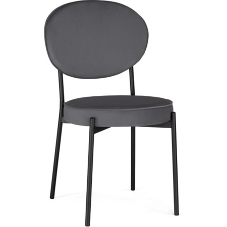 STULL OF A MARAL CARCAS Roys Metal/Velur, Black/Anthracite 45x52x90 cm