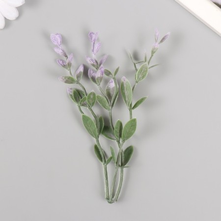 Artificial plant for creativity "Ficus leaves" set 6 pcs purple tips 12 cm-1