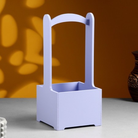 Kashpo - wooden box 13.5x13.5x30 cm lavender