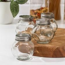 A set of glass cans for bulk products 