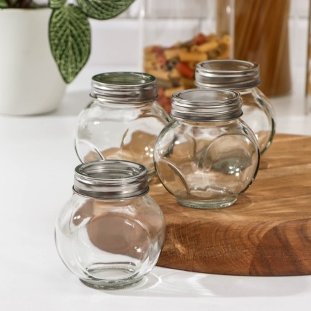 A set of glass cans for bulk products "Classic", 200 ml, 4 pcs