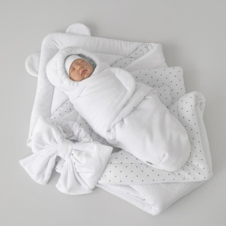 Set for discharge Winter Kinderlitto "Bear", 5 items, height 56-62 cm, white color-1