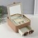 Casket to the leatherette for jewelry "Cell" beige 20x22.5x9.5 cm