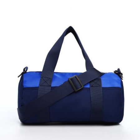Youth bag with a zipper, blue color-4