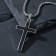 Cross "Cross" Perspective, black color in silver, 70 cm