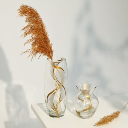 Vase for flowers "Line" glass, transparent, 14 cm.-4