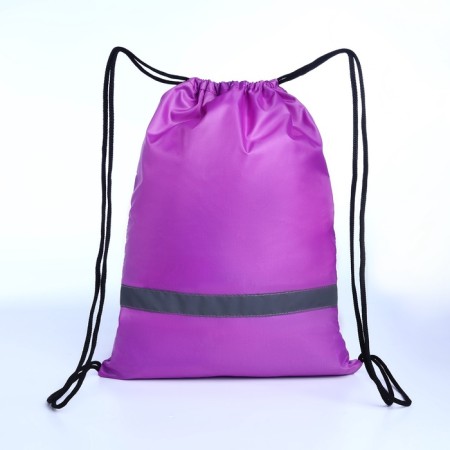A bag for shoes on a lace, "ZFTS", a reflective strip, a lilac color