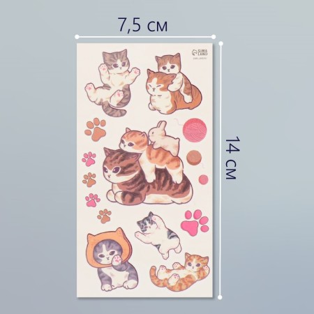 Tattoo on the body color "cats" 7.5x14 cm-1