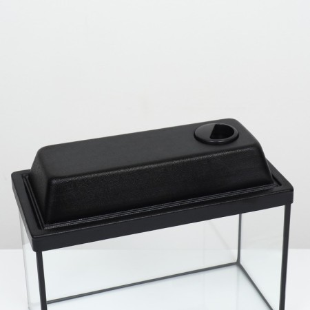 Aquarium "rectangular" with a lid, 10 liters, 32 x 15 x 21/26 cm, black-3
