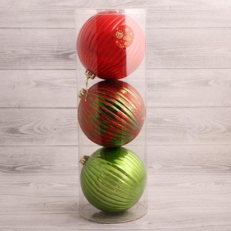 Set of balls plastic D-15 cm, 3 pcs "Palmyra strip" mix-1