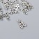 Decor Metal for creativity "Skull with bones" silver G057B566 set 25 pcs 1.3x0.8 cm