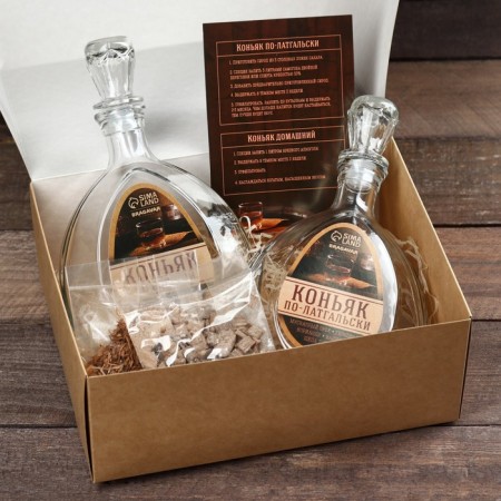 Set for cooking cognac: a set of herbs and spices 2 pcs. x 20 g, 2 rods of 500 ml., Instruction-1