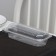A plastic disposable container with an insoluble lid, 16.6 × 6.4 × 4.5 cm