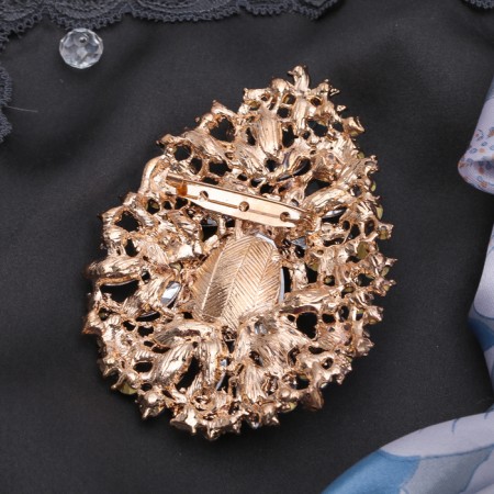 Brooch "Empress" flowering, the color is blue in gold-1