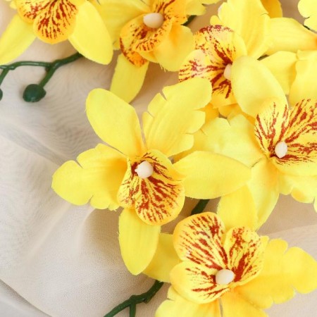 Artificial flowers "Orchid Falenopsis multiflora" 6x37 cm, yellow-1