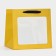 Crafts with a square bottom and window, 25 x 25 x 25 cm, gold with glitter