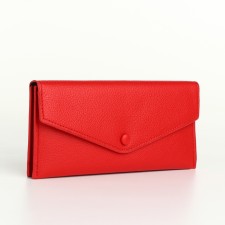 Women's wallet on the button, red color