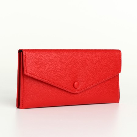Women's wallet on the button, red color