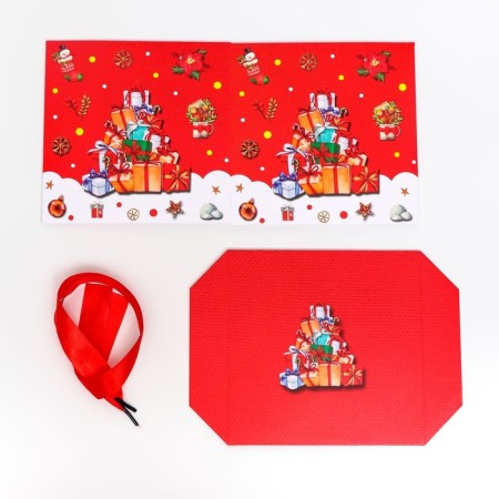 New Year. Box gift New Year's folding "gifts" 15x15x15 cm.-4