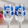 A set of wedding glasses "Prague", handmade, white blue, 6x6x20.5 cm, 2 pcs.