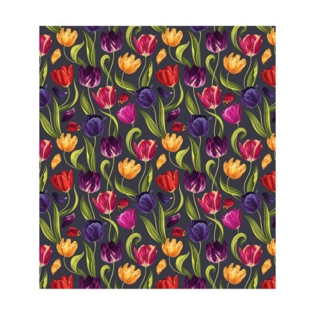 Set of napkins for setting the table "Multi -colored tulips", rectangular, size 32x46 cm, 4 pcs-2