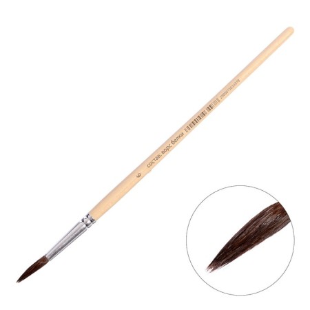 Squirrel Brush Round No. 6, handle tree