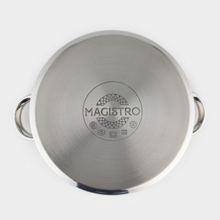 Stainless steel pan Magistro Grande, 5.5 l, metal cover, capsule, induction-6