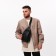 Male sling bag, artificial leather, black color