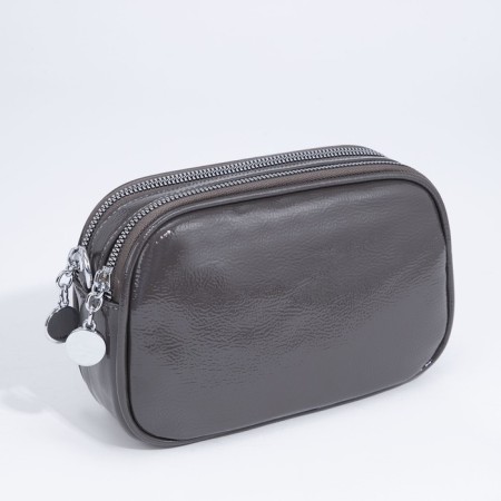 Bag Cross-Bodi with a zipper, gray color-1