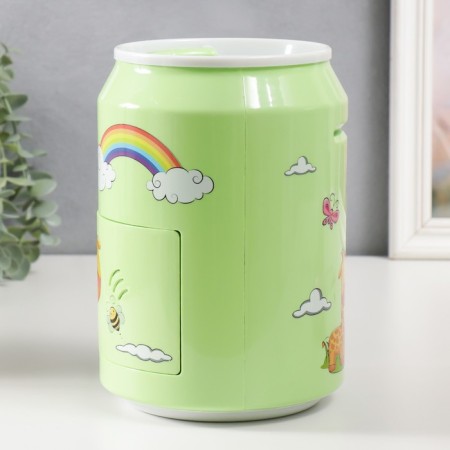 Pig a piggy bank Plastic "Bank. Giraffes" Coded Castle, sound AA Green 15x21 cm-1