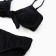 Separate female swimsuit, color geometry on black, size 48 (l)