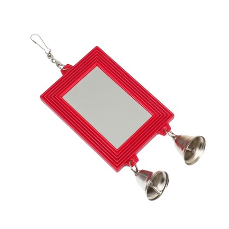 Toy for birds "Reflection" with a bell, 13.5 x 6.8 cm, mix of flowers