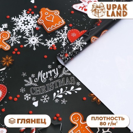 Glossy packaging paper "First Snow", 70 x 100 cm, 1 sheet