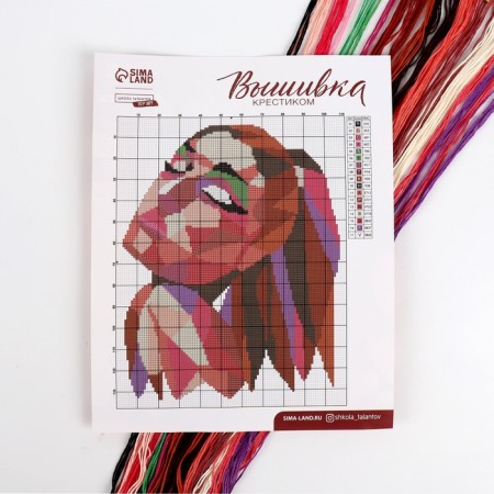 Cross -stitch "Girl", set for creativity, 20 x 25 cm-2