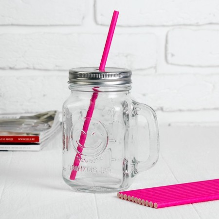 Cocktail tubes, set 12 pcs., Color bright pink-1