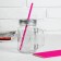 Cocktail tubes, set 12 pcs., Color bright pink