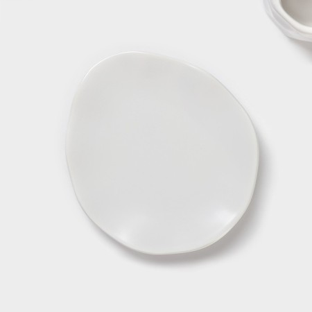 Tea couple ceramic "basalt", 2 items: mug 200 ml, saucer d = 14.8 cm, white color-2